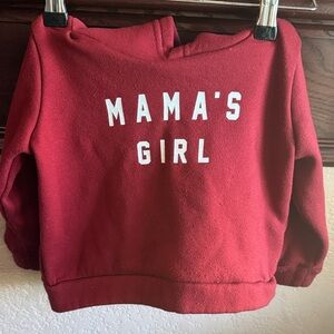 SHEIN Mama's Girl Red Kids Sweatshirt 2T Casual Hoodie Pullover Winter Fall
